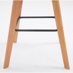 Juego de 2 taburetes de bar Metz en piel sintética gris natural