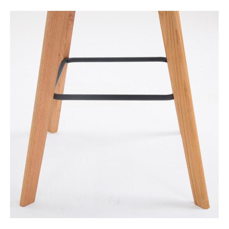 Juego de 2 taburetes de bar Metz en piel sintética gris natural