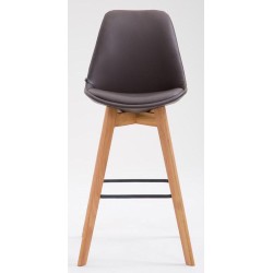 Juego de 2 taburetes de bar Metz en piel sintética marrón natural