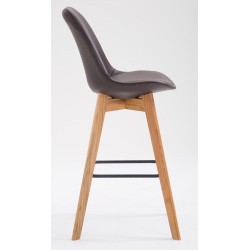 Juego de 2 taburetes de bar Metz en piel sintética marrón natural