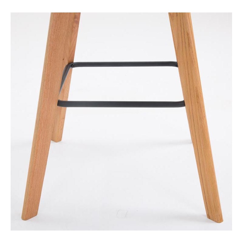 Juego de 2 taburetes de bar Metz en piel sintética marrón natural