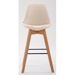 Juego de 2 taburetes de bar Metz en polipiel color crema natura