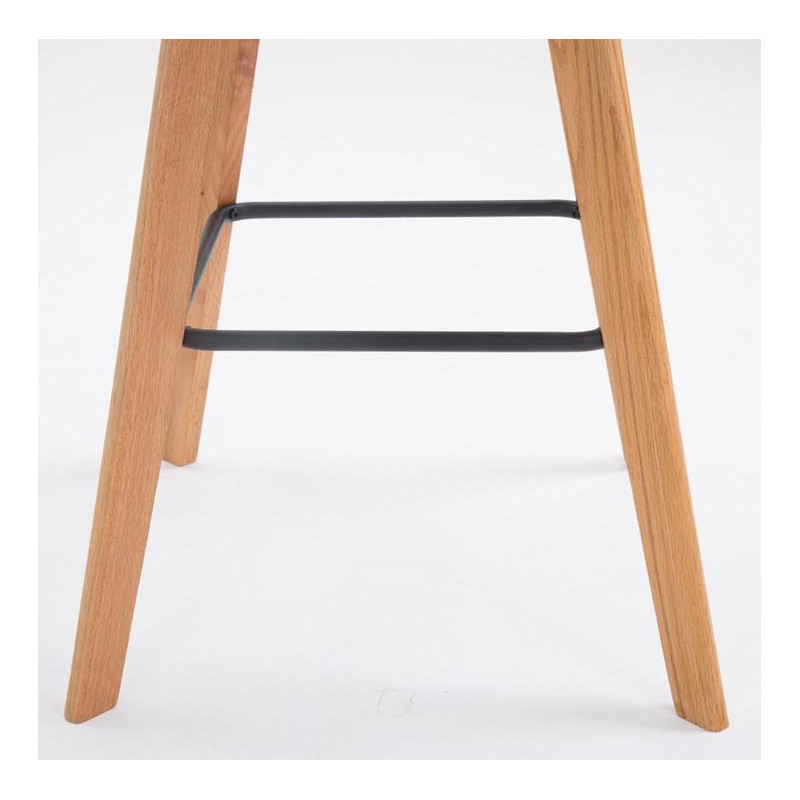 Juego de 2 taburetes de bar Metz en polipiel color crema natura