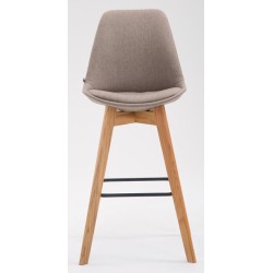 Juego de 2 taburetes de bar Metz en tejido natura color topo