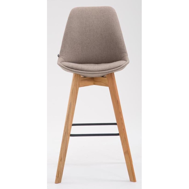 Juego de 2 taburetes de bar Metz en tejido natura color topo