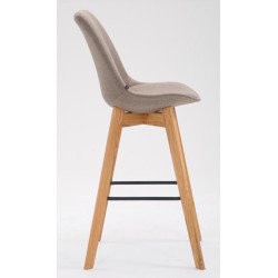 Juego de 2 taburetes de bar Metz en tejido natura color topo