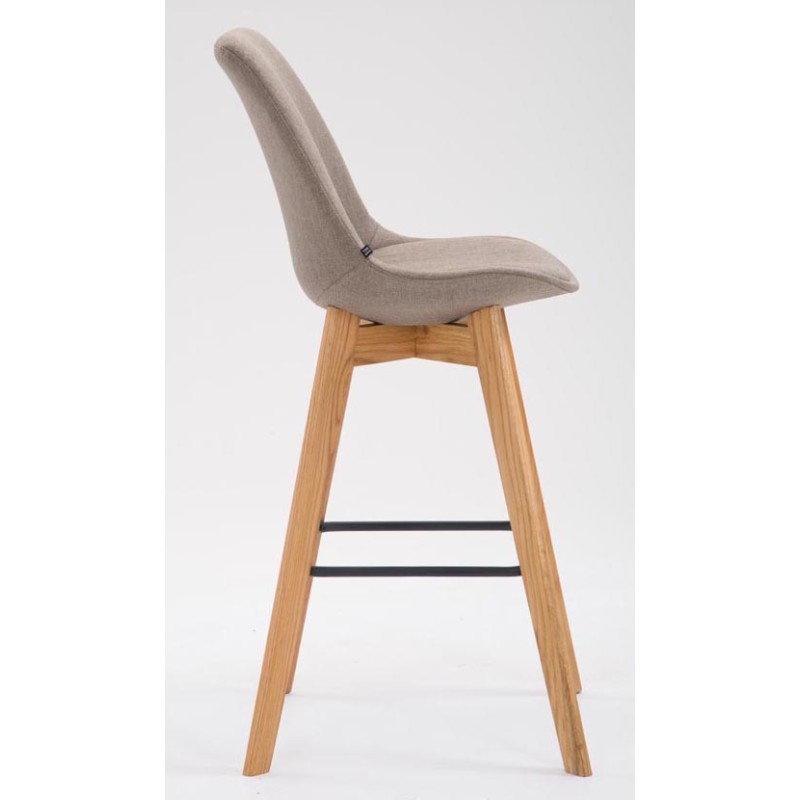 Juego de 2 taburetes de bar Metz en tejido natura color topo