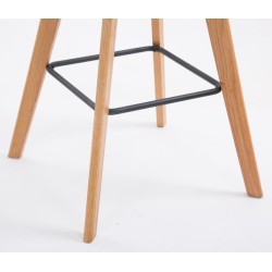 Juego de 2 taburetes de bar Metz en tejido natura color topo