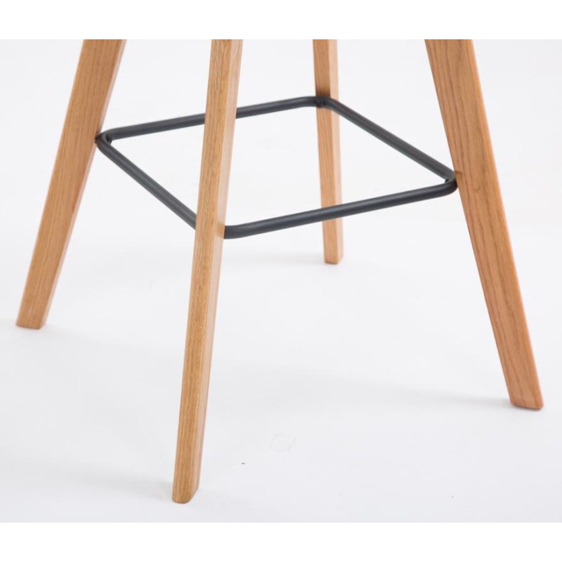 Juego de 2 taburetes de bar Metz en tejido natura color topo