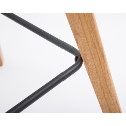 Juego de 2 taburetes de bar Metz en tejido natura color topo