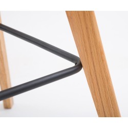 Juego de 2 taburetes de bar Metz de plástico, color negro natura