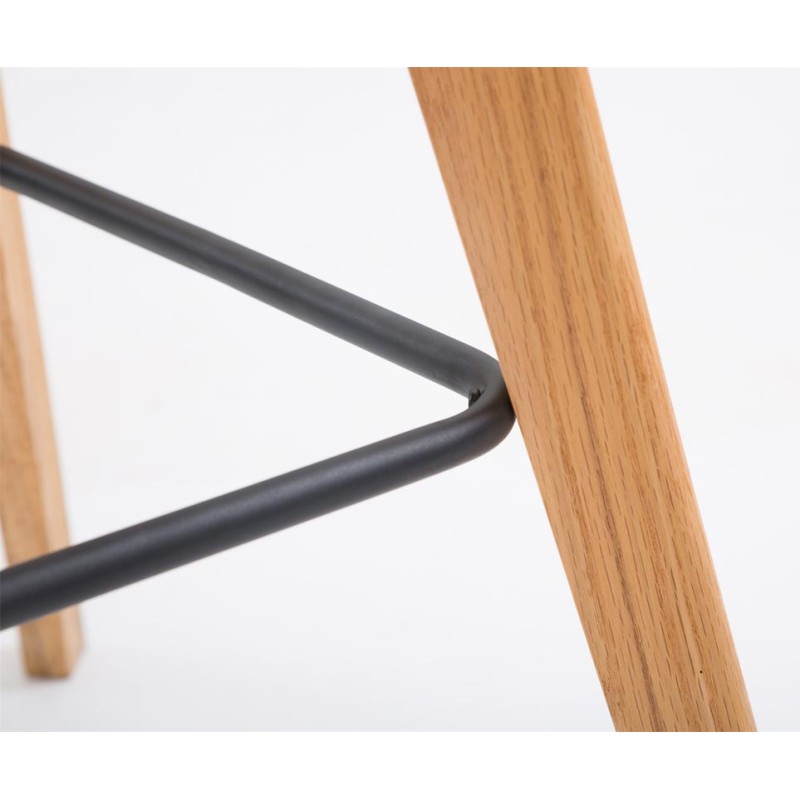 Juego de 2 taburetes de bar Metz de plástico, color negro natura