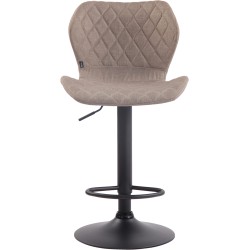 Juego de 2 taburetes de bar en tela de corcho negro topo