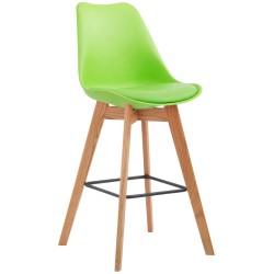 Juego de 2 taburetes de bar Metz, plástico verde, Natura