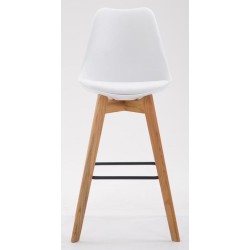 Juego de 2 taburetes de bar Metz de plástico, blanco natura