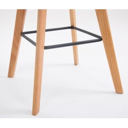 Juego de 2 taburetes de bar Metz de plástico, blanco natura