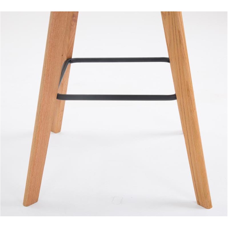 Juego de 2 taburetes de bar Metz de plástico, blanco natura