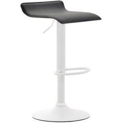 Taburete de bar Dyn V2 en piel sintética blanca y negra