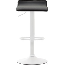 Taburete de bar Dyn V2 en piel sintética blanca y negra
