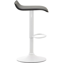 Taburete de bar Dyn V2 en piel sintética blanca y negra