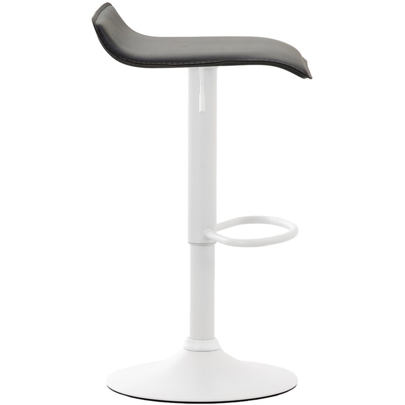Taburete de bar Dyn V2 en piel sintética blanca y negra
