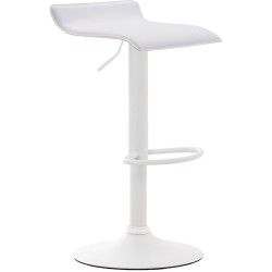 Taburete de bar Dyn V2 en piel sintética blanca