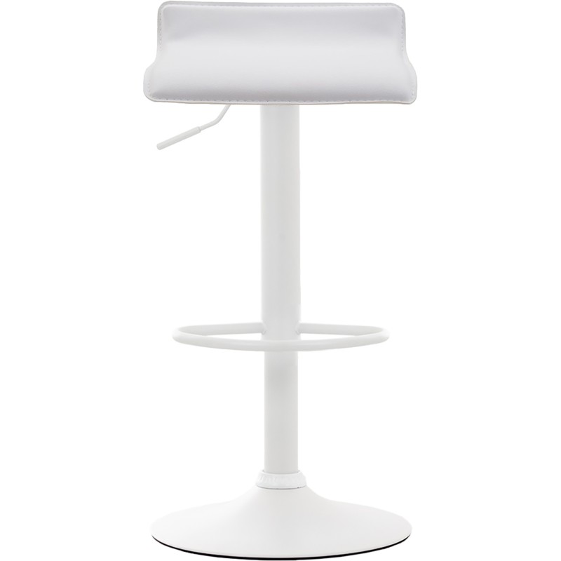Taburete de bar Dyn V2 en piel sintética blanca