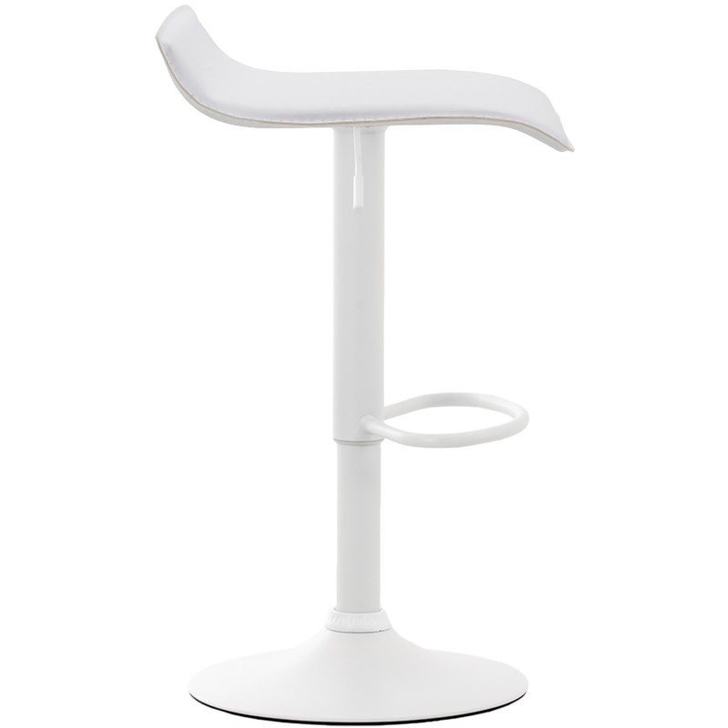 Taburete de bar Dyn V2 en piel sintética blanca