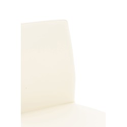 Juego de 2 taburetes de bar Cádiz en polipiel y acero inoxidable color crema