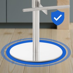 Juego de 2 taburetes de bar Cadiz en tela de acero inoxidable gris oscuro