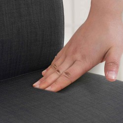 Juego de 2 taburetes de bar Cadiz en tela de acero inoxidable gris oscuro