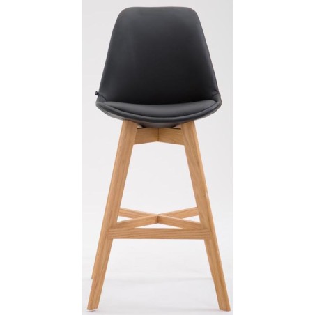 Juego de 2 taburetes de bar Cannes en piel sintética Natura negra