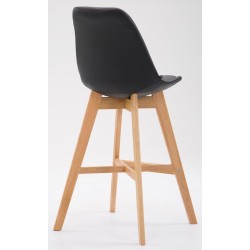 Juego de 2 taburetes de bar Cannes en piel sintética Natura negra