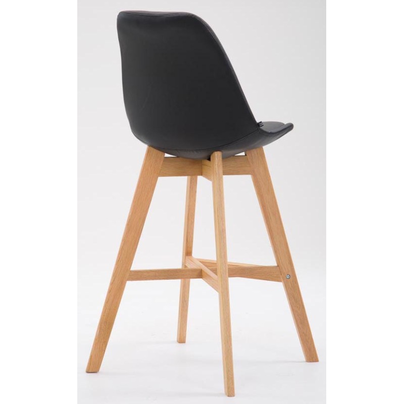 Juego de 2 taburetes de bar Cannes en piel sintética Natura negra