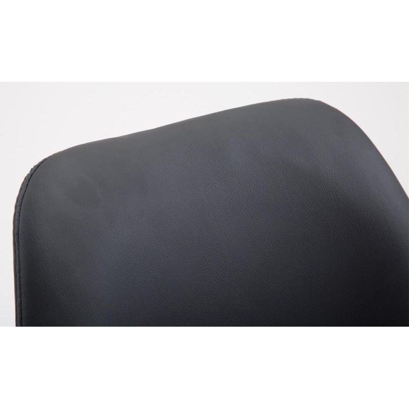 Juego de 2 taburetes de bar Cannes en piel sintética Natura negra