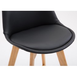 Juego de 2 taburetes de bar Cannes en piel sintética Natura negra