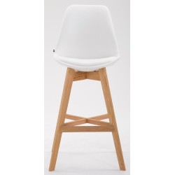 Conjunto de 2 taburetes de bar Cannes en imitación piel natural color blanco