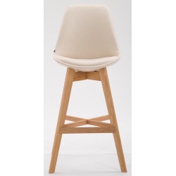 Juego de 2 taburetes de bar Cannes en símil piel color crema natura