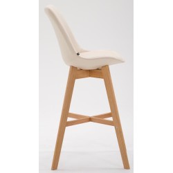 Juego de 2 taburetes de bar Cannes en símil piel color crema natura