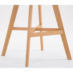 Juego de 2 taburetes de bar Cannes en símil piel color crema natura