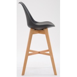 Juego de 2 taburetes de bar Cannes, plástico natura negro