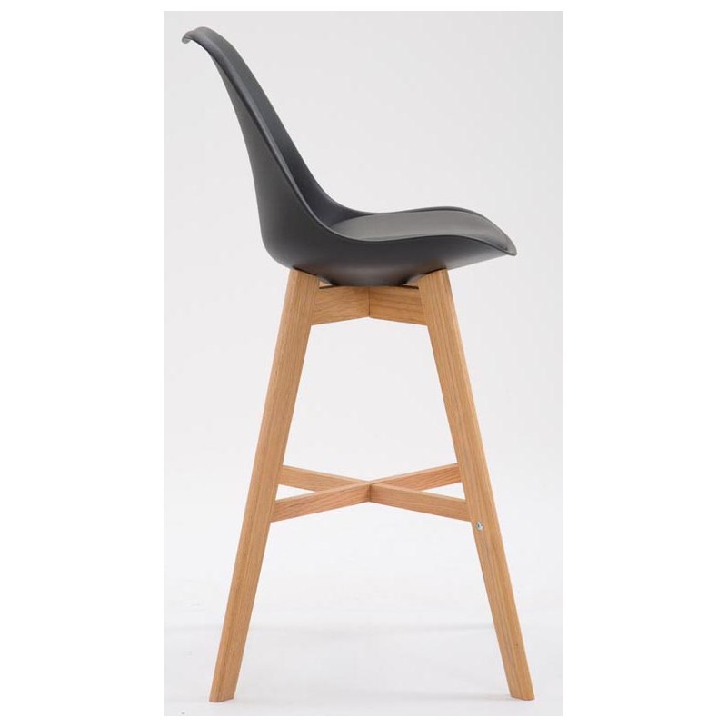 Juego de 2 taburetes de bar Cannes, plástico natura negro