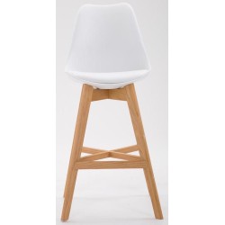 Juego de 2 taburetes de bar Cannes de plástico, blanco natura