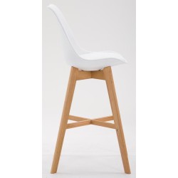 Juego de 2 taburetes de bar Cannes de plástico, blanco natura
