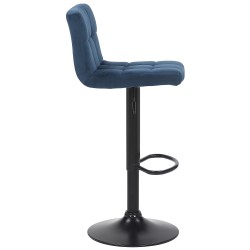 Taburete de bar Feni en terciopelo azul