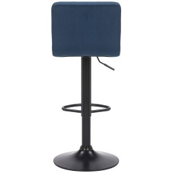 Taburete de bar Feni en terciopelo azul