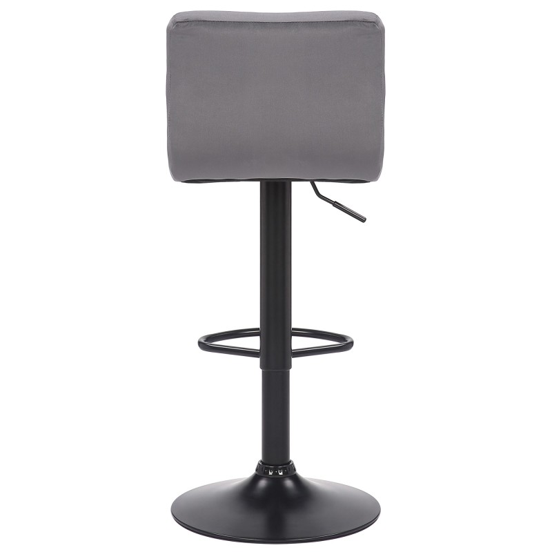 Taburete de bar Feni en terciopelo gris