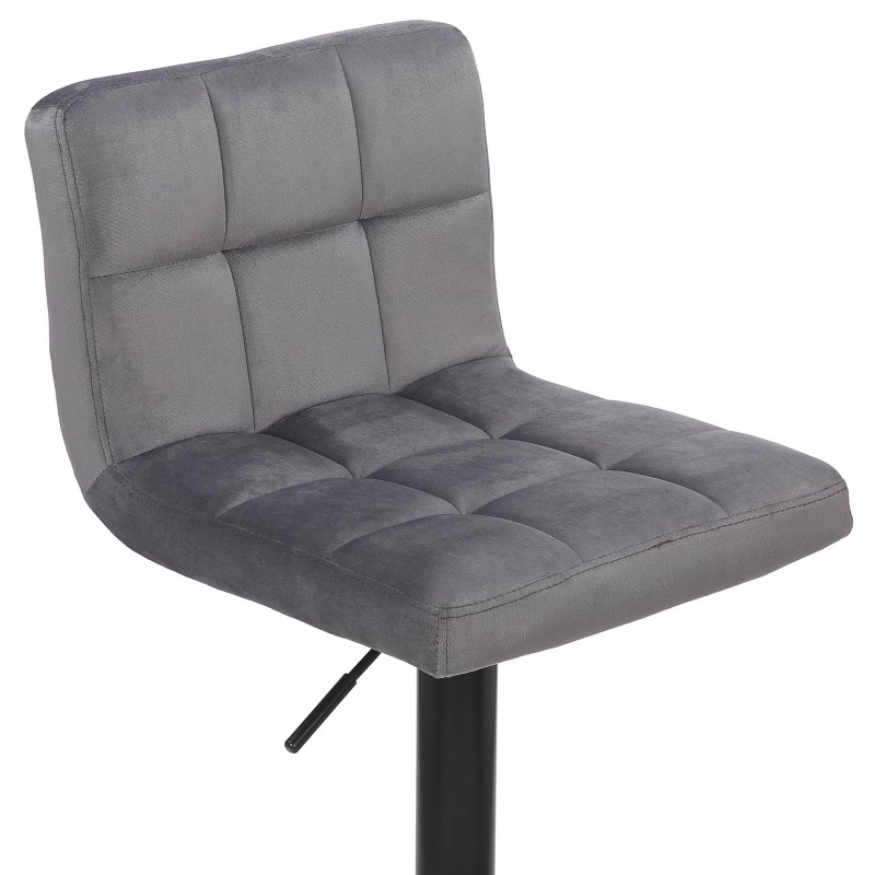 Taburete de bar Feni en terciopelo gris