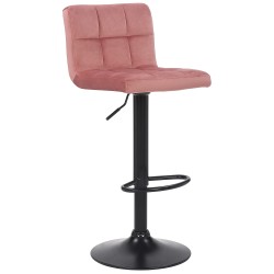 Taburete de bar Feni en terciopelo rosa Taburete de bar Feni en terciopelo rosa