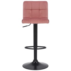 Taburete de bar Feni en terciopelo rosa Taburete de bar Feni en terciopelo rosa